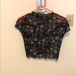 Mesh stretch crop top